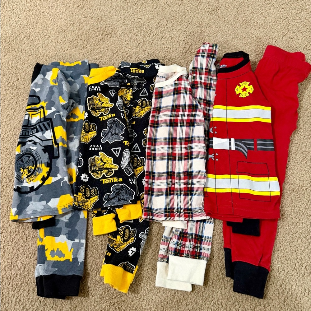 Kids Pajama Set with Tonka and Firefighter Designs